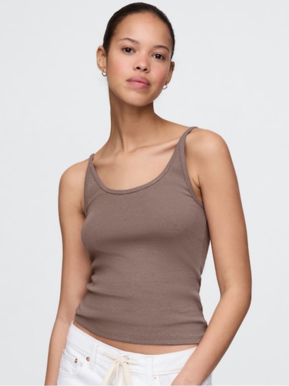 GAP women’s modern crop tank top brown XS